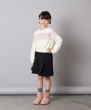 KJFAD03039 a.v.v KIDS(アー・ヴェ・ヴェ) [120-160]【おうちで洗える】ふわもちノルディックニット アイボリー