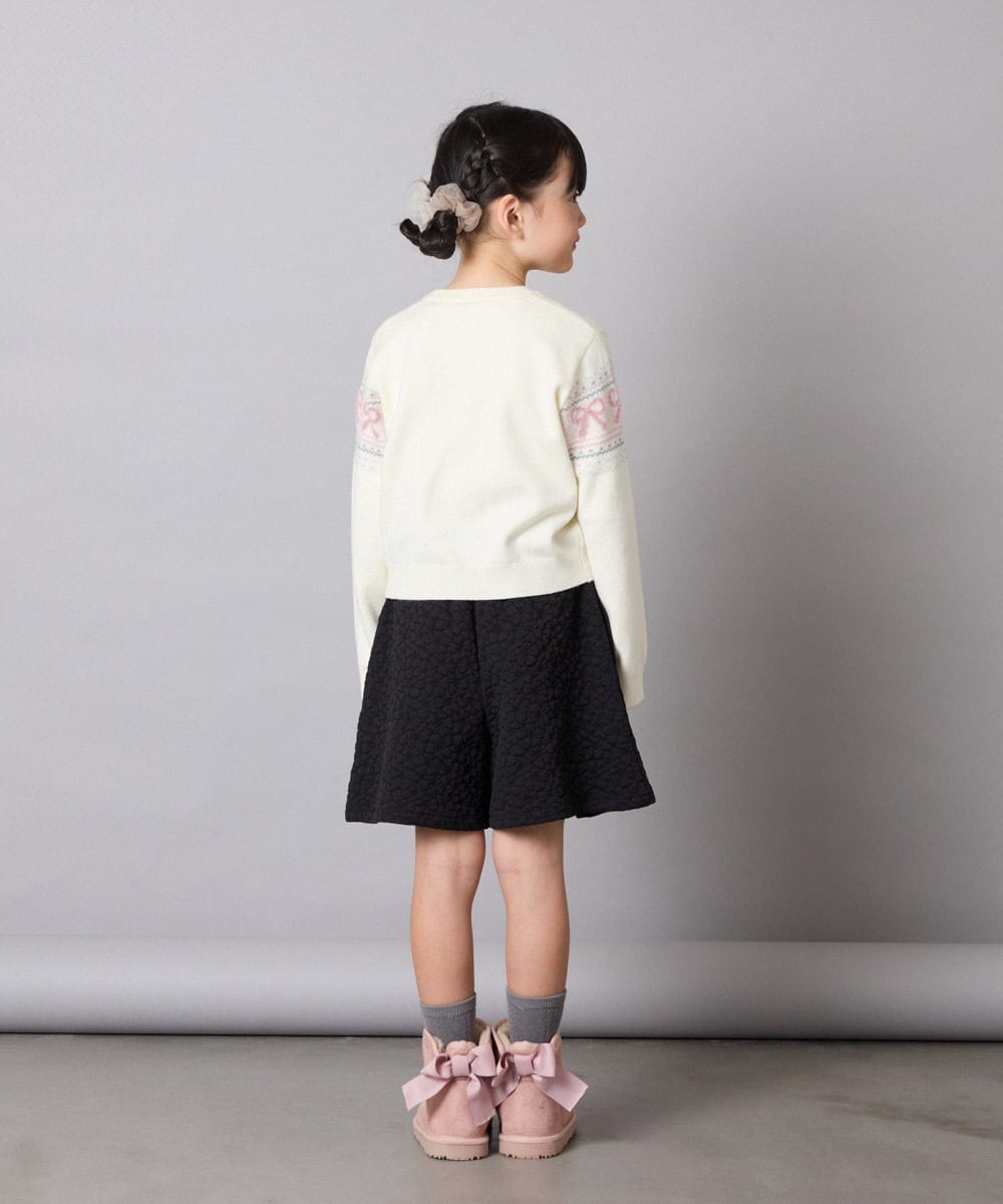 KJFAD03039 a.v.v KIDS(アー・ヴェ・ヴェ) [120-160]【おうちで洗える】ふわもちノルディックニット アイボリー