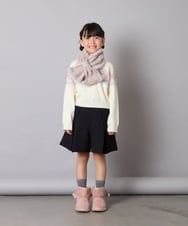 KJFAD03039 a.v.v KIDS(アー・ヴェ・ヴェ) [120-160]【おうちで洗える】ふわもちノルディックニット アイボリー