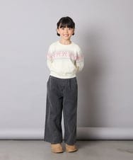 KJFAD03039 a.v.v KIDS(アー・ヴェ・ヴェ) [120-160]【おうちで洗える】ふわもちノルディックニット アイボリー