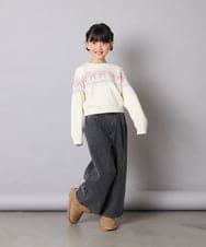 KJFAD03039 a.v.v KIDS(アー・ヴェ・ヴェ) [120-160]【おうちで洗える】ふわもちノルディックニット アイボリー