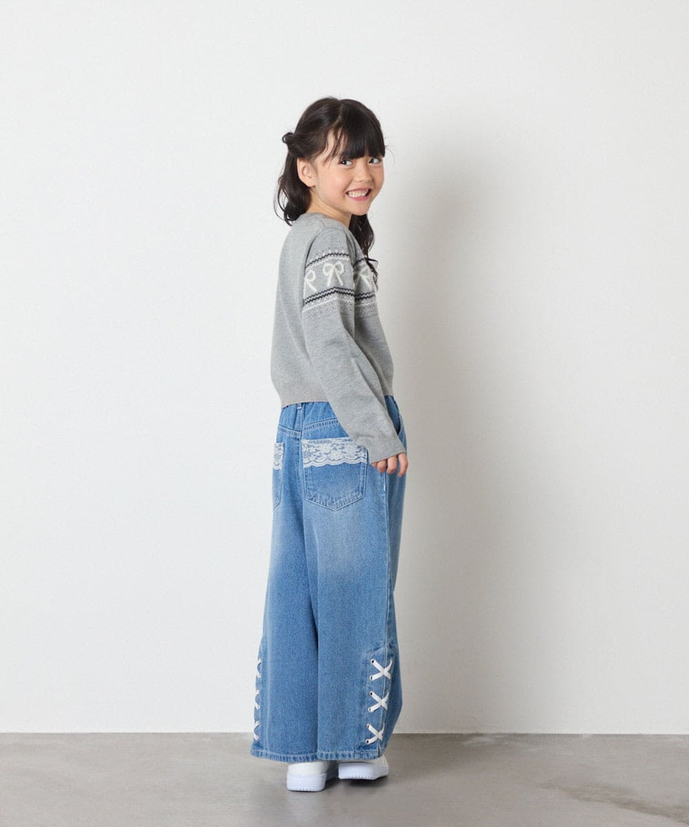 KJFAD03039 a.v.v KIDS(アー・ヴェ・ヴェ) [120-160]【おうちで洗える】ふわもちノルディックニット グレー