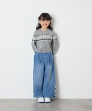 KJFAD03039 a.v.v KIDS(アー・ヴェ・ヴェ) [120-160]【おうちで洗える】ふわもちノルディックニット グレー