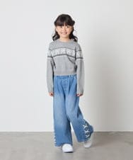 KJFAD03039 a.v.v KIDS(アー・ヴェ・ヴェ) [120-160]【おうちで洗える】ふわもちノルディックニット グレー