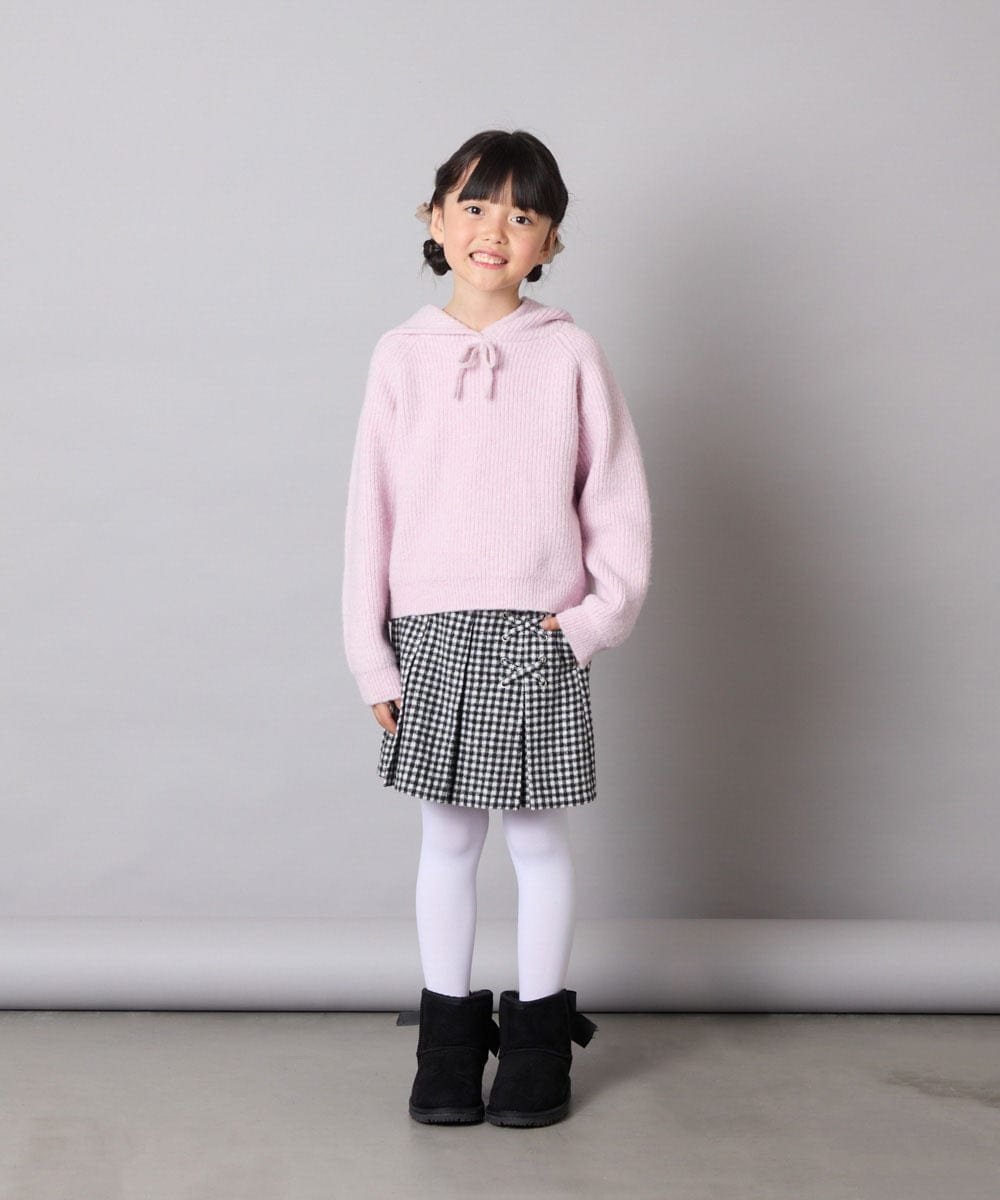 KJFAD04039 a.v.v KIDS(アー・ヴェ・ヴェ) [120-160]【おうちで洗える】とろふわニットパーカー ピンク