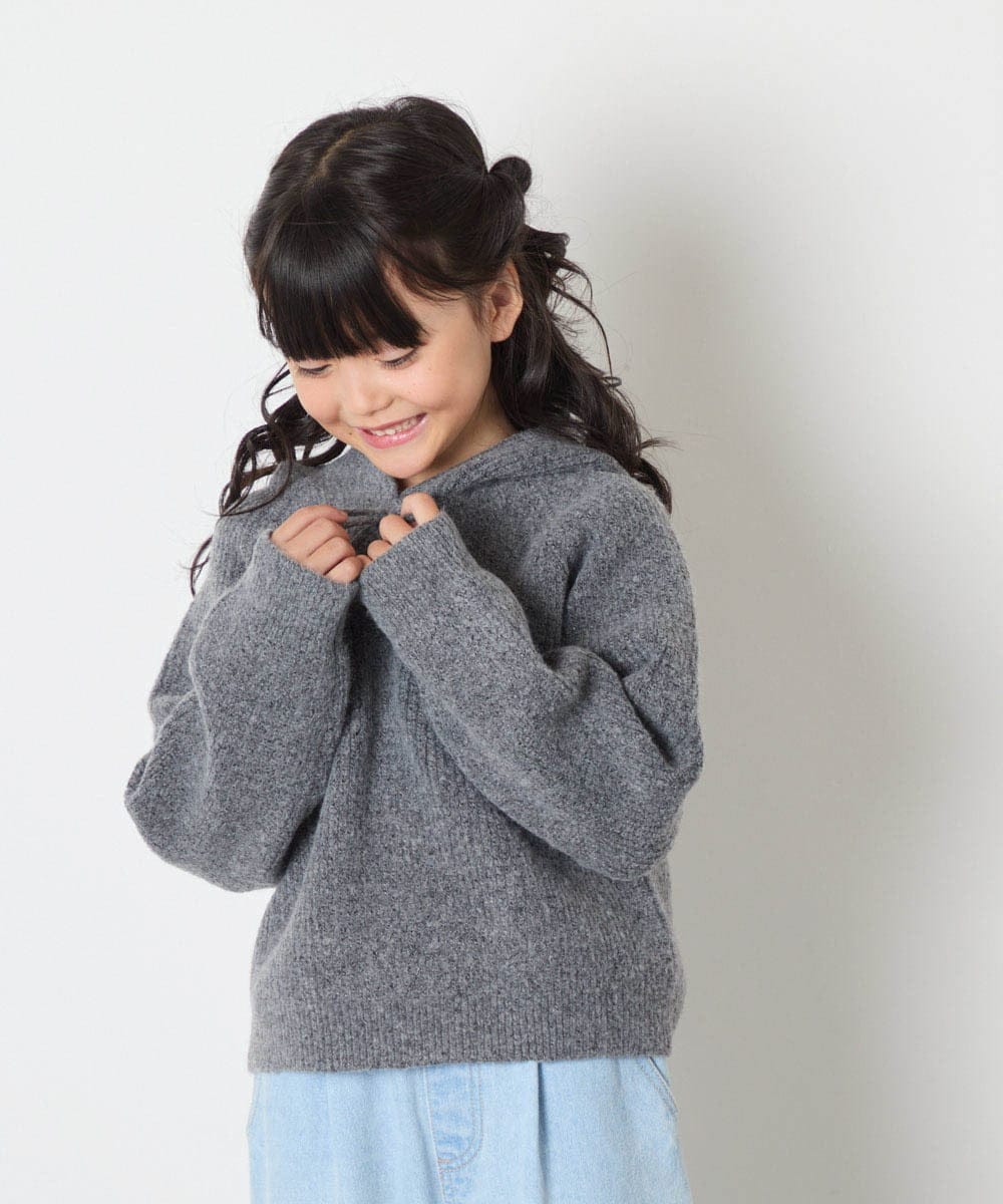 KJFAD04039 a.v.v KIDS(アー・ヴェ・ヴェ) [120-160]【おうちで洗える】とろふわニットパーカー ピンク