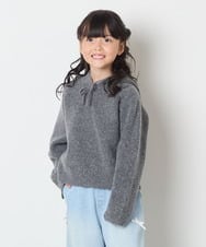 KJFAD04039 a.v.v KIDS(アー・ヴェ・ヴェ) [120-160]【おうちで洗える】とろふわニットパーカー ピンク