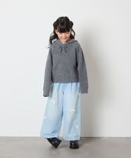 KJFAD04039 a.v.v KIDS(アー・ヴェ・ヴェ) [120-160]【おうちで洗える】とろふわニットパーカー ピンク