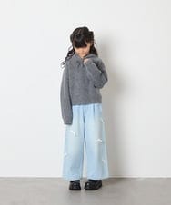 KJFAD04039 a.v.v KIDS(アー・ヴェ・ヴェ) [120-160]【おうちで洗える】とろふわニットパーカー ピンク