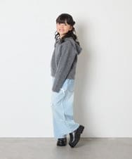 KJFAD04039 a.v.v KIDS(アー・ヴェ・ヴェ) [120-160]【おうちで洗える】とろふわニットパーカー ピンク