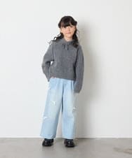 KJFAD04039 a.v.v KIDS(アー・ヴェ・ヴェ) [120-160]【おうちで洗える】とろふわニットパーカー ピンク