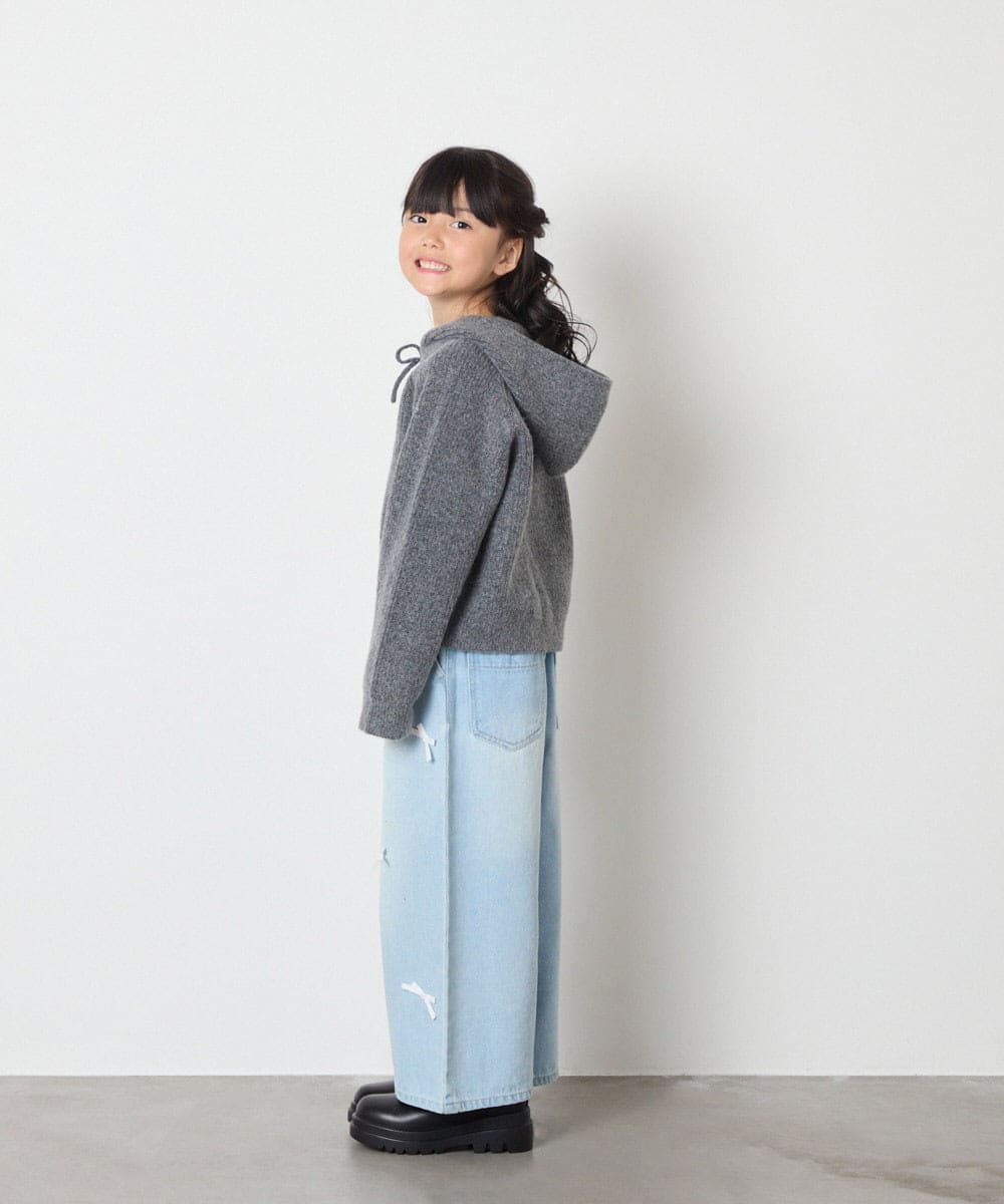 KJFAD04039 a.v.v KIDS(アー・ヴェ・ヴェ) [120-160]【おうちで洗える】とろふわニットパーカー ピンク