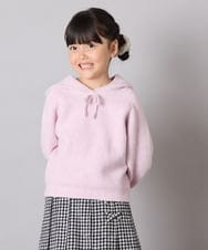 KJFAD04039 a.v.v KIDS(アー・ヴェ・ヴェ) [120-160]【おうちで洗える】とろふわニットパーカー ピンク
