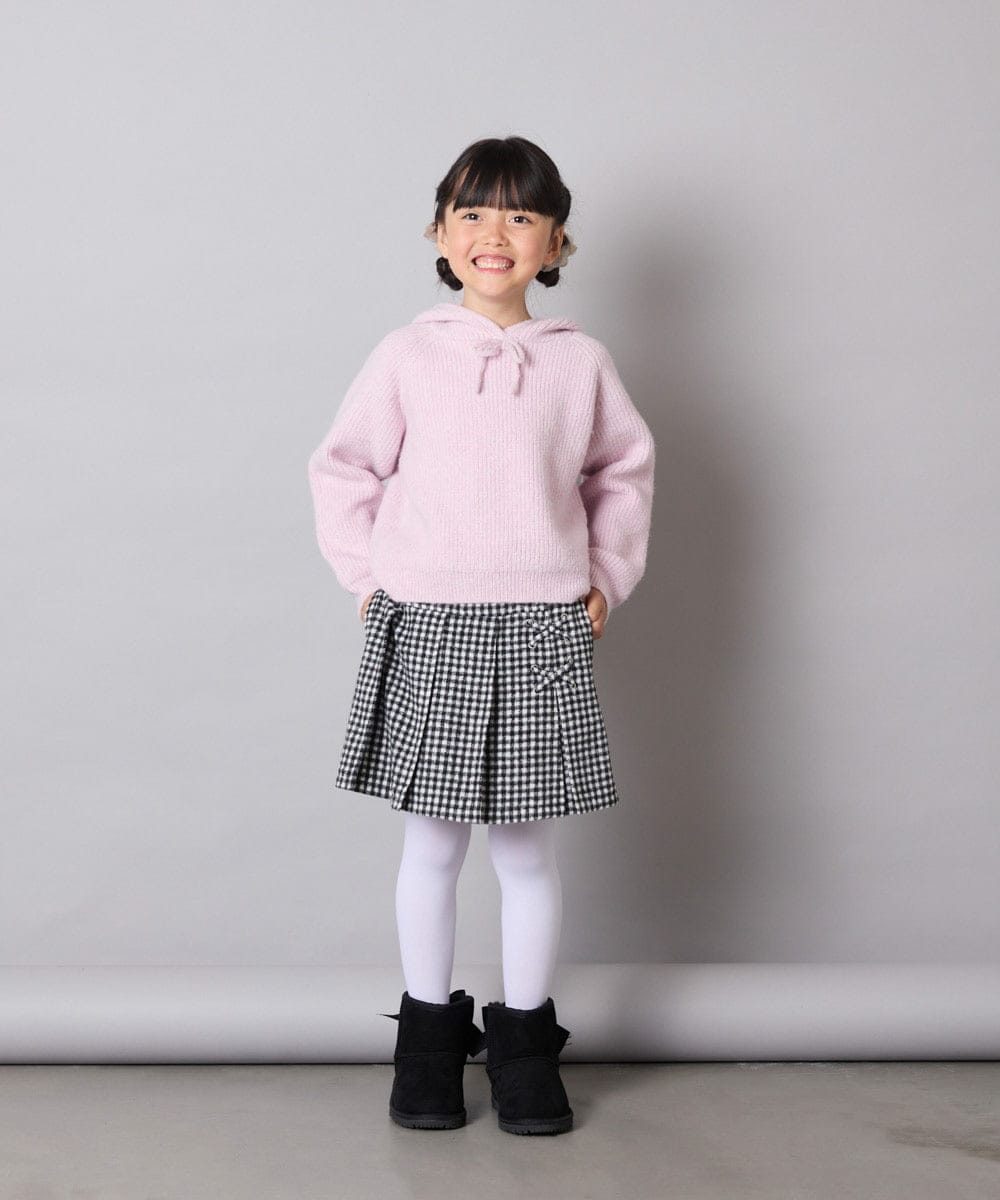 KJFAD04039 a.v.v KIDS(アー・ヴェ・ヴェ) [120-160]【おうちで洗える】とろふわニットパーカー ピンク
