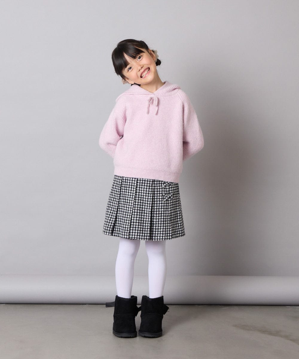 KJFAD04039 a.v.v KIDS(アー・ヴェ・ヴェ) [120-160]【おうちで洗える】とろふわニットパーカー ピンク