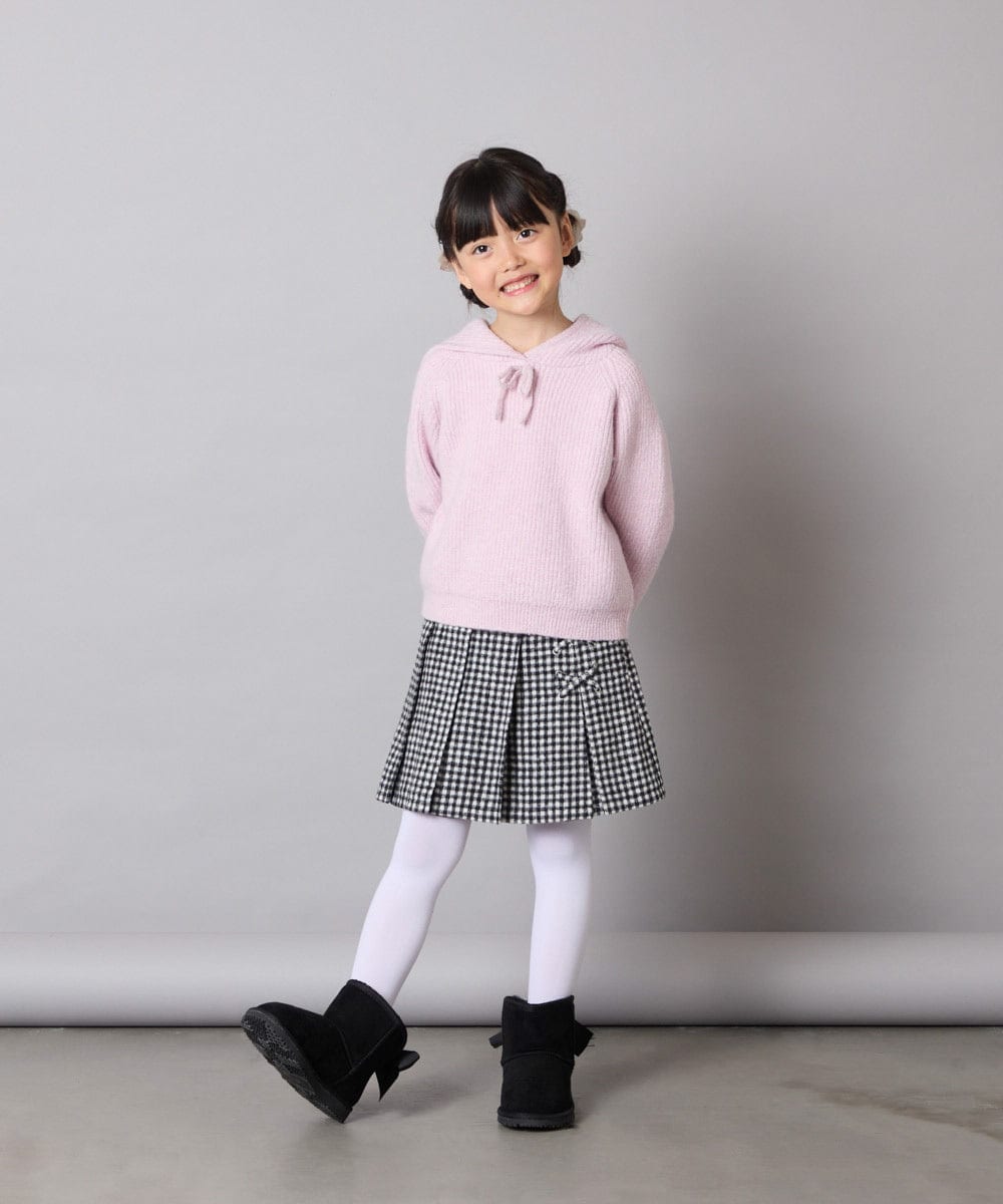 KJFAD04039 a.v.v KIDS(アー・ヴェ・ヴェ) [120-160]【おうちで洗える】とろふわニットパーカー ピンク