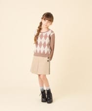 KJFAG11044 a.v.v KIDS(アー・ヴェ・ヴェ) [120-150]【ママとお揃いコーデが叶う】アーガイルニット ベージュ