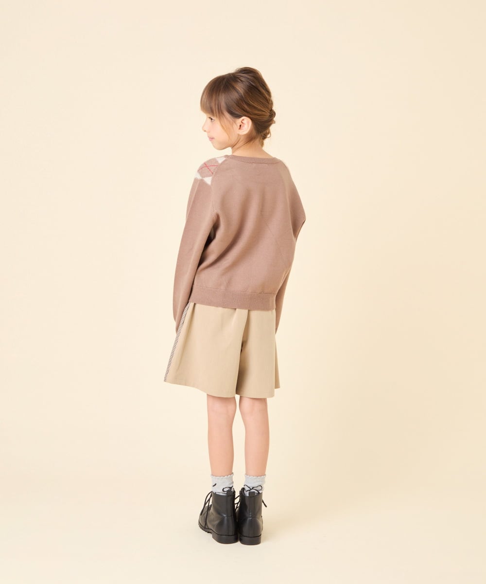 KJFAG11044 a.v.v KIDS(アー・ヴェ・ヴェ) [120-150]【ママとお揃いコーデが叶う】アーガイルニット ベージュ