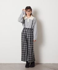 KJFBB66034 a.v.v KIDS(アー・ヴェ・ヴェ) [140-150]襟付きバイカラーニット ライトブルー