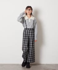 KJFBB66034 a.v.v KIDS(アー・ヴェ・ヴェ) [140-150]襟付きバイカラーニット ライトブルー