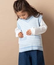 KJFDU20049 a.v.v KIDS(アー・ヴェ・ヴェ) [160]【2点セット】ツイード風ニットベストセット ベージュ