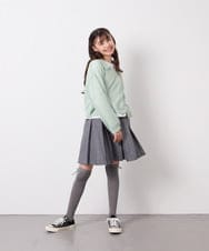 KJFED30044 a.v.v KIDS(アー・ヴェ・ヴェ) [120-160][ママとお揃いコーデが叶う]襟付きメッシュニットレイヤードトップス グリーン