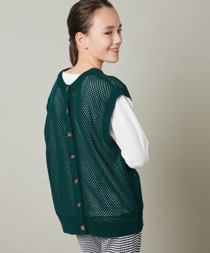KJFFT40044 a.v.v KIDS [140-150]【2点セット/2WAY】バックボタンメッシュニットベストセット