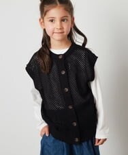 KJFFU40049 a.v.v KIDS(アー・ヴェ・ヴェ) [160]【2点セット/2WAY】バックボタンメッシュニットベストセット グリーン