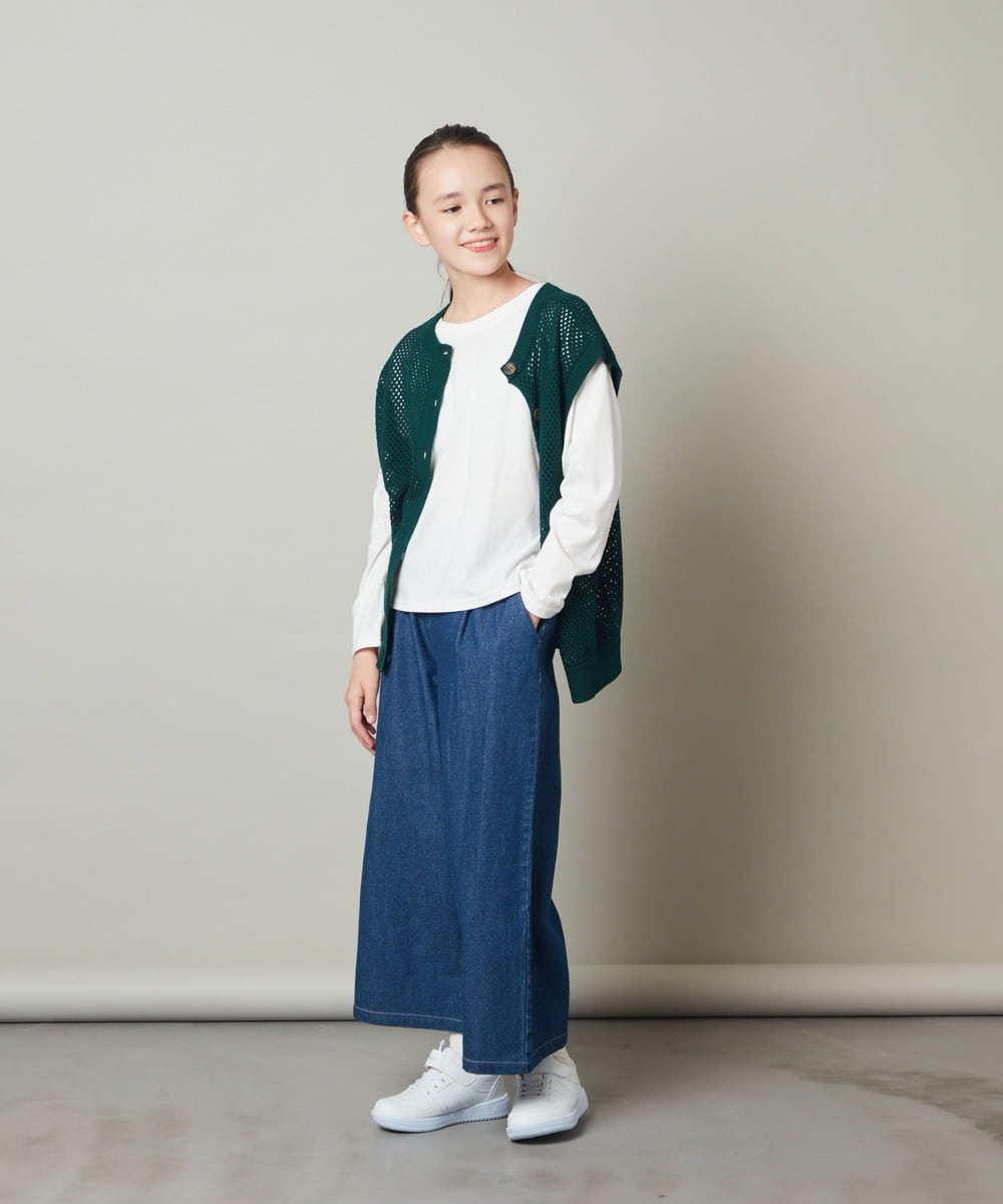 KJFFU40049 a.v.v KIDS(アー・ヴェ・ヴェ) [160]【2点セット/2WAY】バックボタンメッシュニットベストセット グリーン