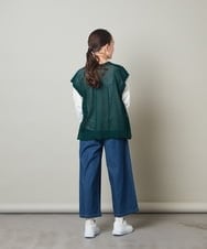 KJFFU40049 a.v.v KIDS(アー・ヴェ・ヴェ) [160]【2点セット/2WAY】バックボタンメッシュニットベストセット グリーン