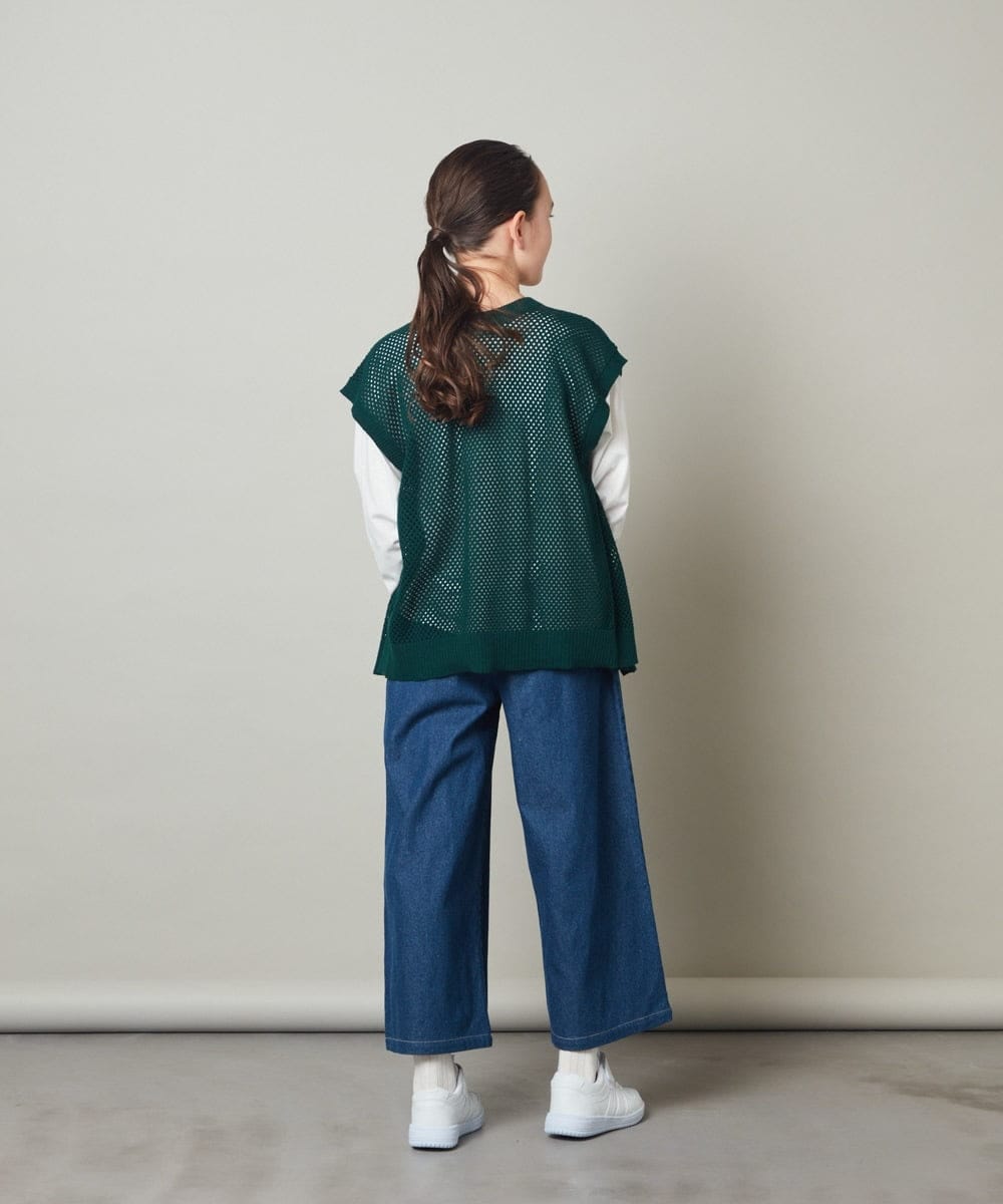 KJFFU40049 a.v.v KIDS(アー・ヴェ・ヴェ) [160]【2点セット/2WAY】バックボタンメッシュニットベストセット グリーン