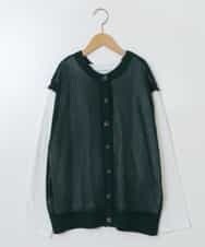 KJFFU40049 a.v.v KIDS(アー・ヴェ・ヴェ) [160]【2点セット/2WAY】バックボタンメッシュニットベストセット グリーン
