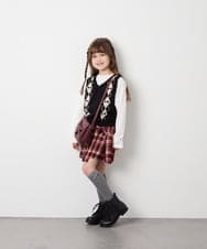 KJFJD02044 a.v.v KIDS(アー・ヴェ・ヴェ) [130-160]【洗える】アーガイルニットベストセット ブラック