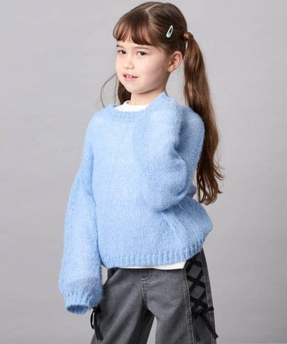 KJFJD07044 a.v.v KIDS [130-160]【手洗い】モヘアニットセット