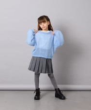 KJFJD07044 a.v.v KIDS(アー・ヴェ・ヴェ) [130-160]【手洗い】モヘアニットセット ライトブルー