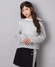KJFJD07044 a.v.v KIDS(アー・ヴェ・ヴェ) [130-160]【手洗い】モヘアニットセット グレー