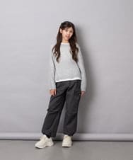KJFJD07044 a.v.v KIDS(アー・ヴェ・ヴェ) [130-160]【手洗い】モヘアニットセット グレー