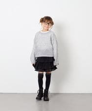 KJFJD07044 a.v.v KIDS(アー・ヴェ・ヴェ) [130-160]【手洗い】モヘアニットセット グレー
