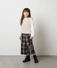 KJFKT44044 a.v.v KIDS(アー・ヴェ・ヴェ) [140-150]【2点セット】フェザーヤーンニットベストセット ライトグレー
