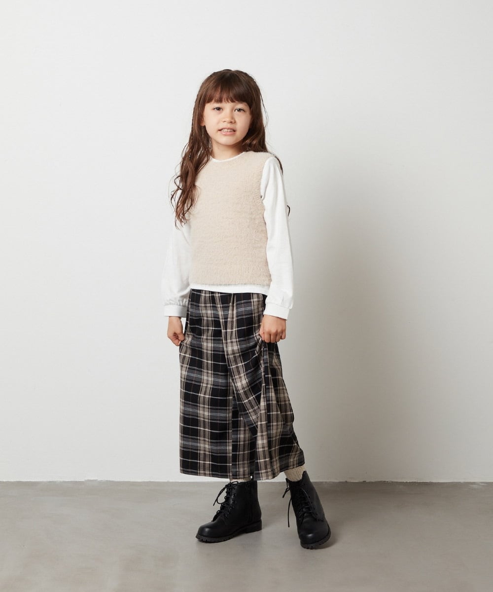 KJFKT44044 a.v.v KIDS(アー・ヴェ・ヴェ) [140-150]【2点セット】フェザーヤーンニットベストセット ライトグレー