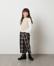 KJFKT44044 a.v.v KIDS(アー・ヴェ・ヴェ) [140-150]【2点セット】フェザーヤーンニットベストセット ライトグレー