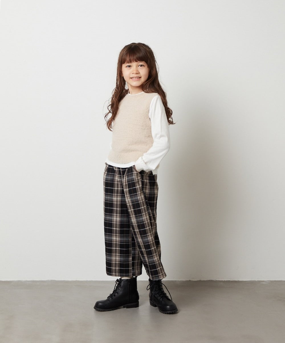KJFKT44044 a.v.v KIDS(アー・ヴェ・ヴェ) [140-150]【2点セット】フェザーヤーンニットベストセット ライトグレー