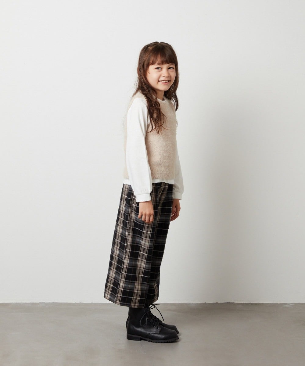 KJFKT44044 a.v.v KIDS(アー・ヴェ・ヴェ) [140-150]【2点セット】フェザーヤーンニットベストセット ライトグレー