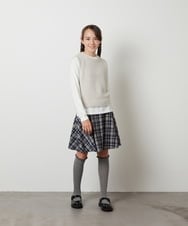 KJFKT44044 a.v.v KIDS(アー・ヴェ・ヴェ) [140-150]【2点セット】フェザーヤーンニットベストセット ライトグレー