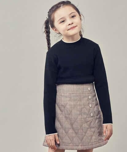 KJFLP61024 a.v.v KIDS [100-130]プチハイネック配色ニット