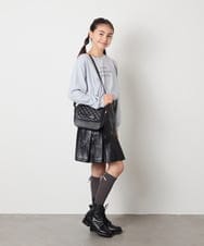 KJHAD30039 a.v.v KIDS(アー・ヴェ・ヴェ) [120-160]フェイクレザープリーツスカート ブラック