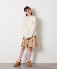 KJHBB01034 a.v.v KIDS(アー・ヴェ・ヴェ) [140-150]サイドレースアップスカート ラベンダー