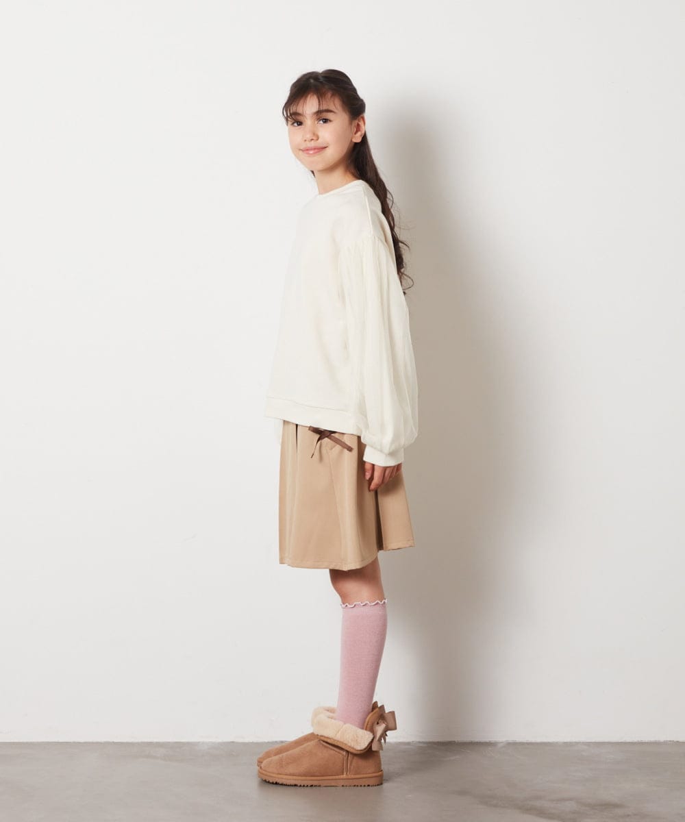 KJHBB01034 a.v.v KIDS(アー・ヴェ・ヴェ) [140-150]サイドレースアップスカート ラベンダー