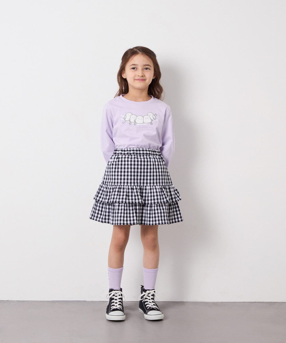 KJHED80039 a.v.v KIDS(アー・ヴェ・ヴェ) [110-150]ギンガムフリルスカート ブラック