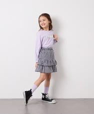 KJHED80039 a.v.v KIDS(アー・ヴェ・ヴェ) [110-150]ギンガムフリルスカート ブラック